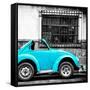 ¡Viva Mexico! Square Collection - Small Turquoise VW Beetle Car-Philippe Hugonnard-Framed Stretched Canvas