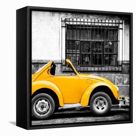 ¡Viva Mexico! Square Collection - Small Yellow VW Beetle Car-Philippe Hugonnard-Framed Stretched Canvas