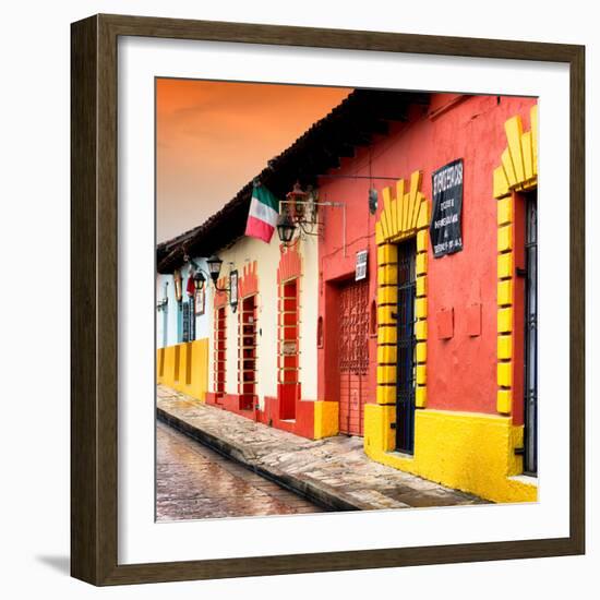 ¡Viva Mexico! Square Collection - Street Scene in San Cristobal de Las Casas II-Philippe Hugonnard-Framed Photographic Print