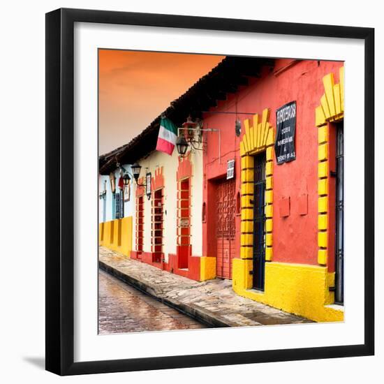 ¡Viva Mexico! Square Collection - Street Scene in San Cristobal de Las Casas II-Philippe Hugonnard-Framed Photographic Print