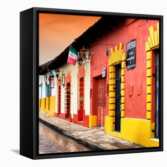 ¡Viva Mexico! Square Collection - Street Scene in San Cristobal de Las Casas II-Philippe Hugonnard-Framed Stretched Canvas