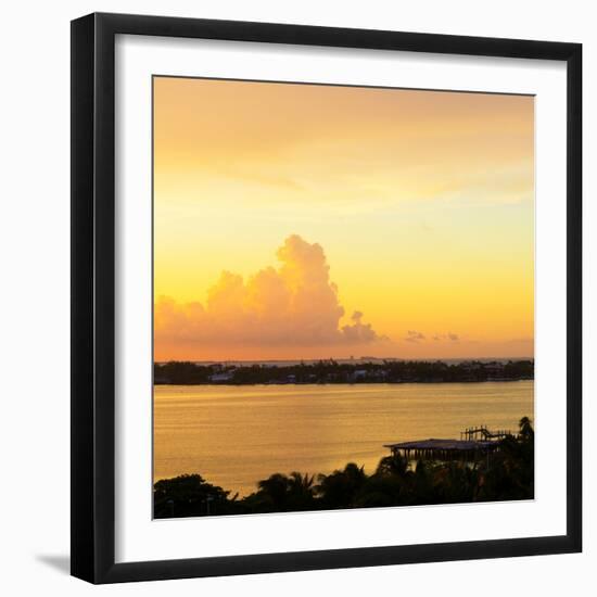 ?Viva Mexico! Square Collection - Sunset over Cancun-Philippe Hugonnard-Framed Photographic Print