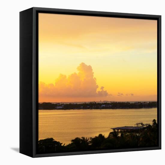 ?Viva Mexico! Square Collection - Sunset over Cancun-Philippe Hugonnard-Framed Stretched Canvas