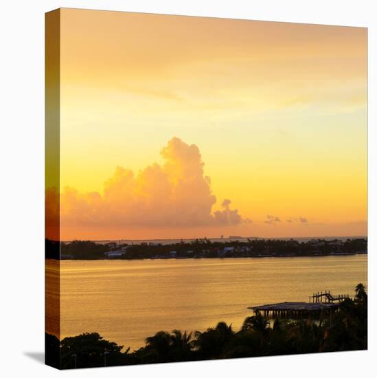 ?Viva Mexico! Square Collection - Sunset over Cancun-Philippe Hugonnard-Stretched Canvas