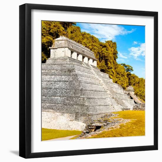 ¡Viva Mexico! Square Collection - Temple of Inscriptions in Palenque III-Philippe Hugonnard-Framed Photographic Print