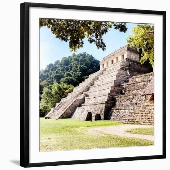 ¡Viva Mexico! Square Collection - Temple of Inscriptions in Palenque VII-Philippe Hugonnard-Framed Photographic Print