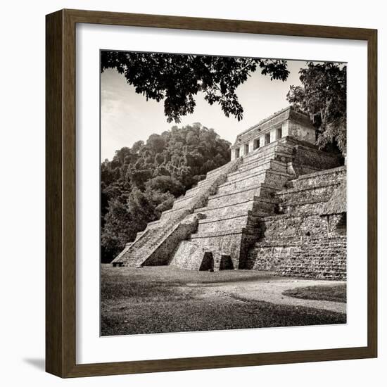 ¡Viva Mexico! Square Collection - Temple of Inscriptions in Palenque VIII-Philippe Hugonnard-Framed Photographic Print