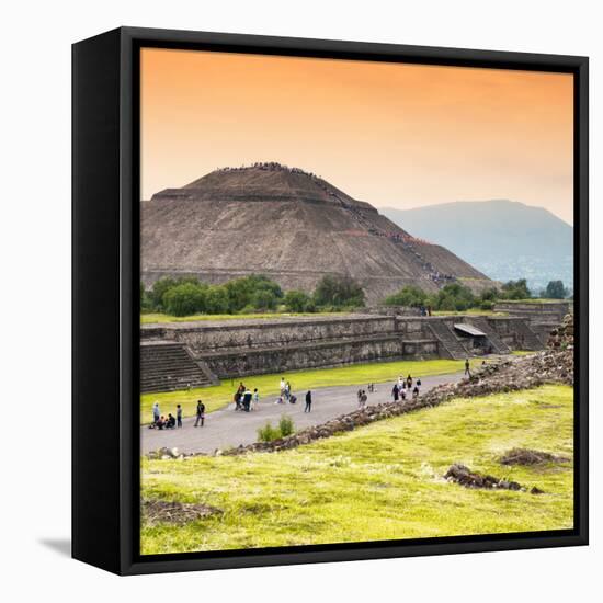 ¡Viva Mexico! Square Collection - Teotihuacan Pyramids at Sunset II-Philippe Hugonnard-Framed Stretched Canvas