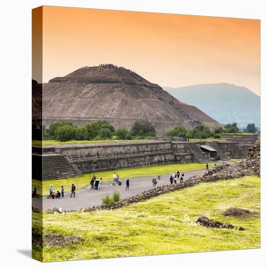 ¡Viva Mexico! Square Collection - Teotihuacan Pyramids at Sunset II-Philippe Hugonnard-Stretched Canvas