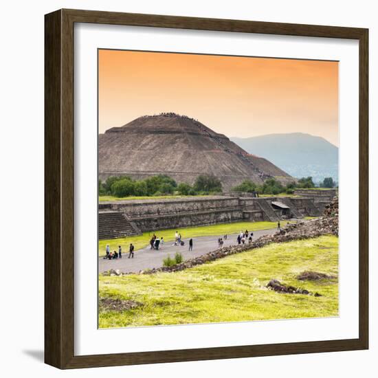 ¡Viva Mexico! Square Collection - Teotihuacan Pyramids at Sunset II-Philippe Hugonnard-Framed Photographic Print
