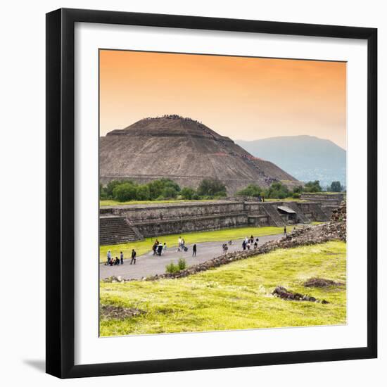 ¡Viva Mexico! Square Collection - Teotihuacan Pyramids at Sunset II-Philippe Hugonnard-Framed Photographic Print