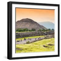 ¡Viva Mexico! Square Collection - Teotihuacan Pyramids at Sunset II-Philippe Hugonnard-Framed Photographic Print