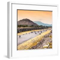 ¡Viva Mexico! Square Collection - Teotihuacan Pyramids at Sunset-Philippe Hugonnard-Framed Photographic Print