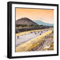 ¡Viva Mexico! Square Collection - Teotihuacan Pyramids at Sunset-Philippe Hugonnard-Framed Photographic Print