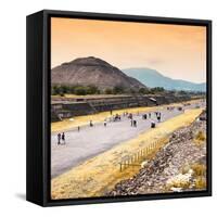 ¡Viva Mexico! Square Collection - Teotihuacan Pyramids at Sunset-Philippe Hugonnard-Framed Stretched Canvas