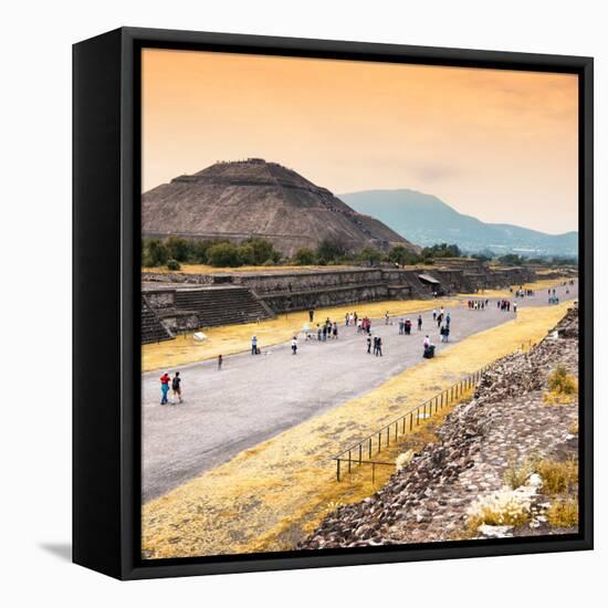 ¡Viva Mexico! Square Collection - Teotihuacan Pyramids at Sunset-Philippe Hugonnard-Framed Stretched Canvas