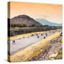 ¡Viva Mexico! Square Collection - Teotihuacan Pyramids at Sunset-Philippe Hugonnard-Stretched Canvas