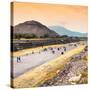 ¡Viva Mexico! Square Collection - Teotihuacan Pyramids at Sunset-Philippe Hugonnard-Stretched Canvas