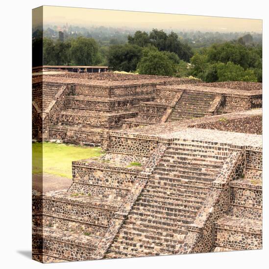 ¡Viva Mexico! Square Collection - Teotihuacan Pyramids Ruins II-Philippe Hugonnard-Stretched Canvas
