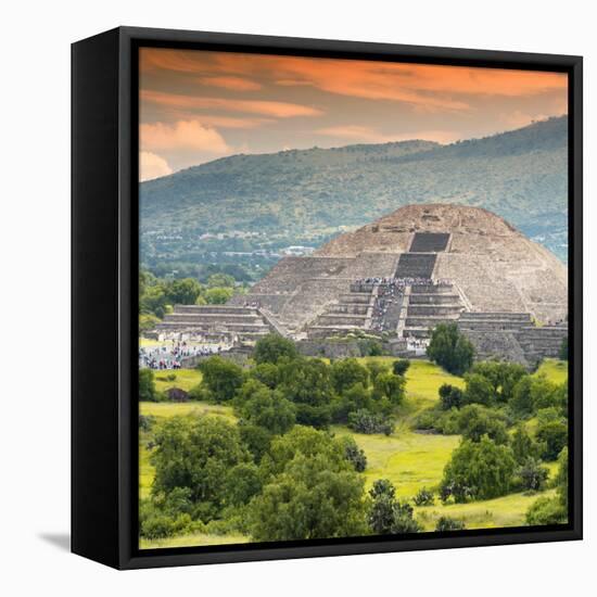 ¡Viva Mexico! Square Collection - Teotihuacan Pyramids Ruins IV-Philippe Hugonnard-Framed Stretched Canvas