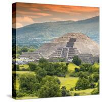 ¡Viva Mexico! Square Collection - Teotihuacan Pyramids Ruins IV-Philippe Hugonnard-Stretched Canvas