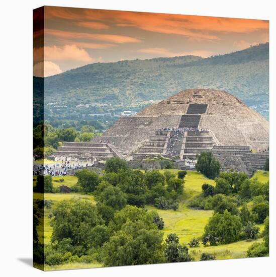 ¡Viva Mexico! Square Collection - Teotihuacan Pyramids Ruins IV-Philippe Hugonnard-Stretched Canvas