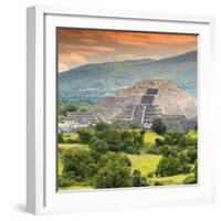 ¡Viva Mexico! Square Collection - Teotihuacan Pyramids Ruins IV-Philippe Hugonnard-Framed Photographic Print