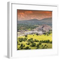 ¡Viva Mexico! Square Collection - Teotihuacan Pyramids VI-Philippe Hugonnard-Framed Photographic Print