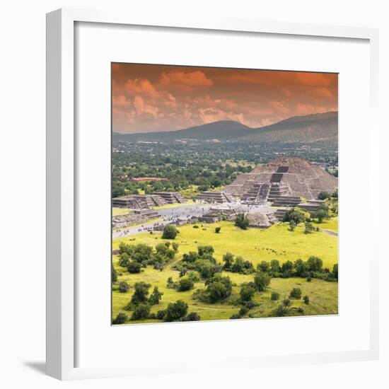 ¡Viva Mexico! Square Collection - Teotihuacan Pyramids VI-Philippe Hugonnard-Framed Photographic Print