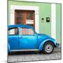 ¡Viva Mexico! Square Collection - The Blue VW Beetle Car with Green Street Wall-Philippe Hugonnard-Mounted Photographic Print