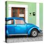 ¡Viva Mexico! Square Collection - The Blue VW Beetle Car with Green Street Wall-Philippe Hugonnard-Stretched Canvas