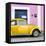 ¡Viva Mexico! Square Collection - The Gold VW Beetle Car with Light Pink Street Wall-Philippe Hugonnard-Framed Stretched Canvas