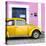 ¡Viva Mexico! Square Collection - The Gold VW Beetle Car with Light Pink Street Wall-Philippe Hugonnard-Stretched Canvas