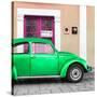 ¡Viva Mexico! Square Collection - The Green VW Beetle Car with Salmon Street Wall-Philippe Hugonnard-Stretched Canvas