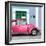 ¡Viva Mexico! Square Collection - The Hot Pink VW Beetle Car with Powder Blue Street Wall-Philippe Hugonnard-Framed Photographic Print