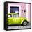 ¡Viva Mexico! Square Collection - The Lime Green VW Beetle Car with Light Pink Street Wall-Philippe Hugonnard-Framed Stretched Canvas