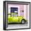 ¡Viva Mexico! Square Collection - The Lime Green VW Beetle Car with Light Pink Street Wall-Philippe Hugonnard-Framed Photographic Print