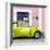 ¡Viva Mexico! Square Collection - The Lime Green VW Beetle Car with Light Pink Street Wall-Philippe Hugonnard-Framed Photographic Print