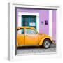 ¡Viva Mexico! Square Collection - The Orange VW Beetle Car with Mauve Street Wall-Philippe Hugonnard-Framed Photographic Print