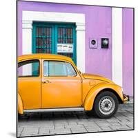 ¡Viva Mexico! Square Collection - The Orange VW Beetle Car with Mauve Street Wall-Philippe Hugonnard-Mounted Photographic Print