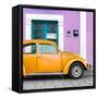 ¡Viva Mexico! Square Collection - The Orange VW Beetle Car with Mauve Street Wall-Philippe Hugonnard-Framed Stretched Canvas