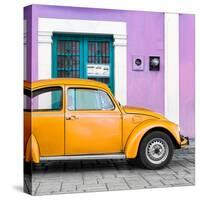 ¡Viva Mexico! Square Collection - The Orange VW Beetle Car with Mauve Street Wall-Philippe Hugonnard-Stretched Canvas