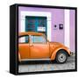 ¡Viva Mexico! Square Collection - The Orange VW Beetle Car with Thistle Street Wall-Philippe Hugonnard-Framed Stretched Canvas