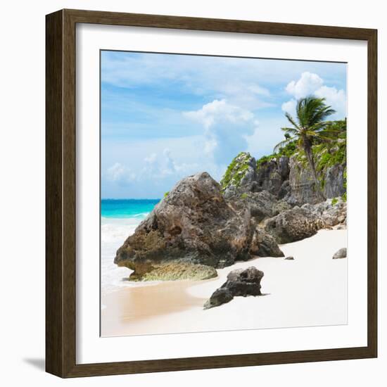 ¡Viva Mexico! Square Collection - Tulum Caribbean Coastline III-Philippe Hugonnard-Framed Photographic Print