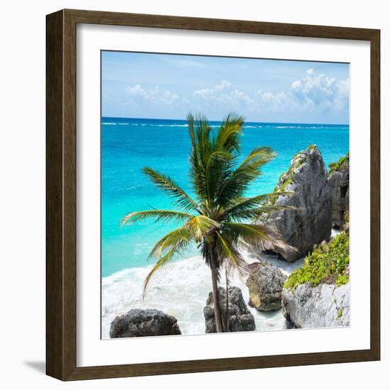 ¡Viva Mexico! Square Collection - Tulum Caribbean Coastline X-Philippe Hugonnard-Framed Photographic Print