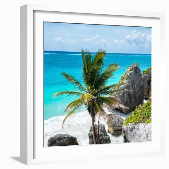 ¡Viva Mexico! Square Collection - Tulum Caribbean Coastline X-Philippe Hugonnard-Framed Photographic Print