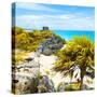 ¡Viva Mexico! Square Collection - Tulum Ruins along Caribbean Coastline II-Philippe Hugonnard-Stretched Canvas