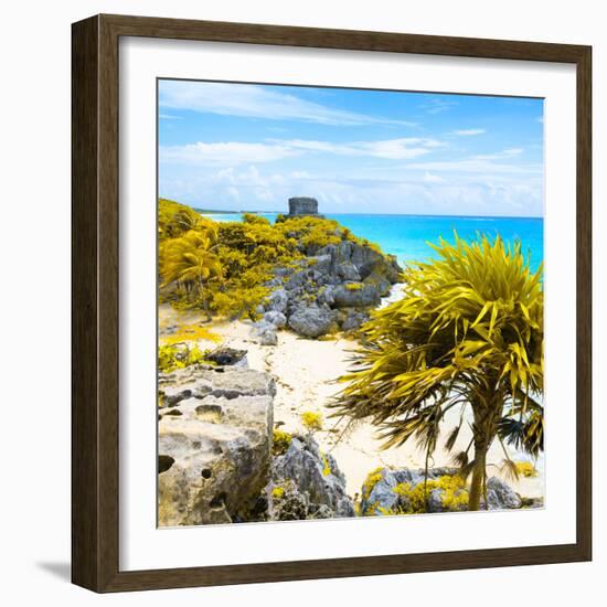 ¡Viva Mexico! Square Collection - Tulum Ruins along Caribbean Coastline II-Philippe Hugonnard-Framed Photographic Print