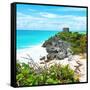 ¡Viva Mexico! Square Collection - Tulum Ruins along Caribbean Coastline III-Philippe Hugonnard-Framed Stretched Canvas