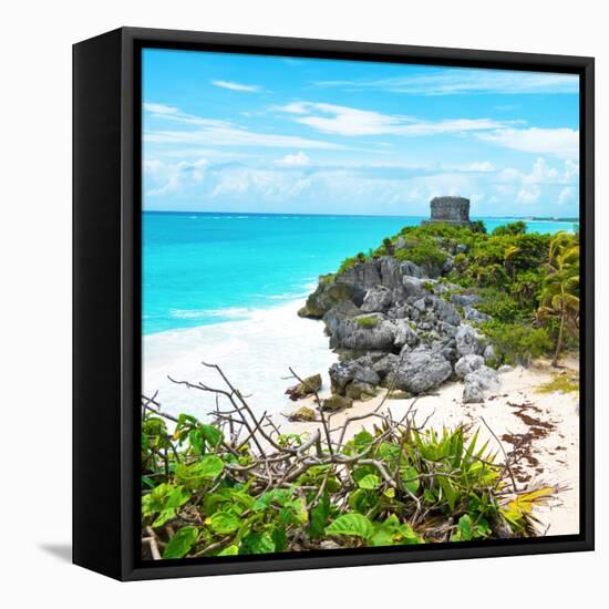 ¡Viva Mexico! Square Collection - Tulum Ruins along Caribbean Coastline III-Philippe Hugonnard-Framed Stretched Canvas